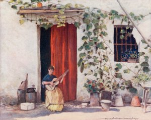 Un Patio, Sevilla de Mortimer Ludington Menpes